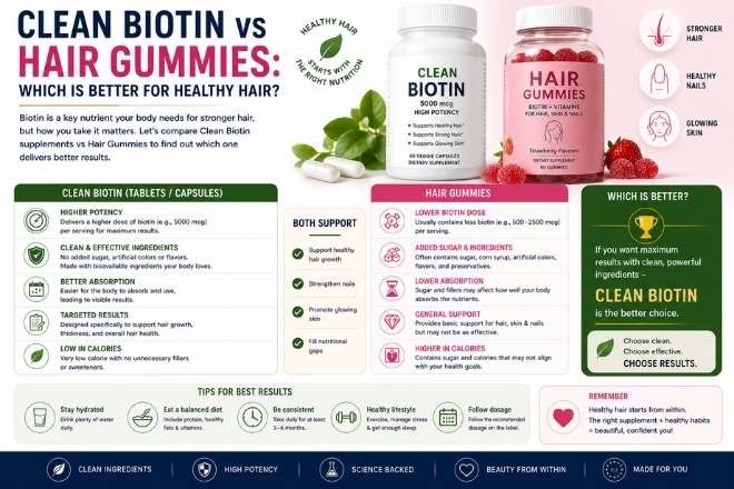 Clean Biotin vs Hair Gummies