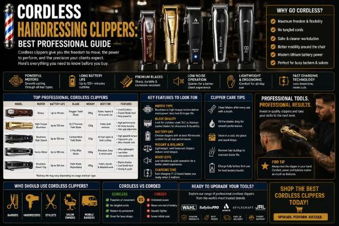 cordless hairdressing clippers