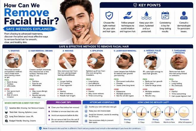 how can we remove facial hair