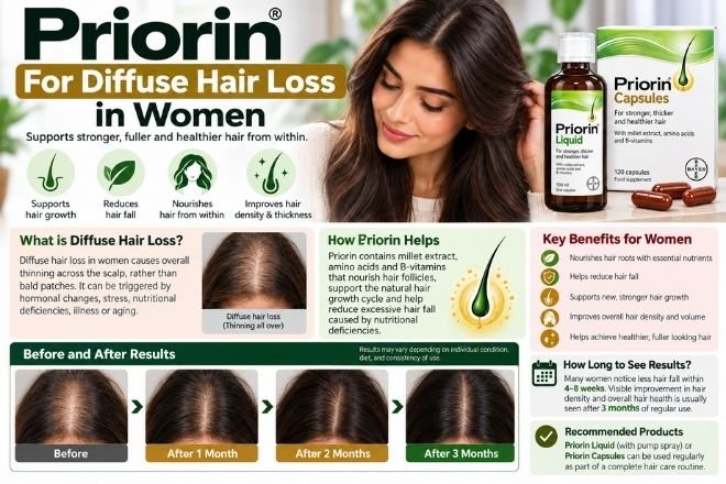 priorin for diffuse hair loss in women