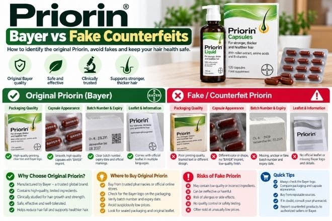 Priorin Bayer vs fake counterfeits