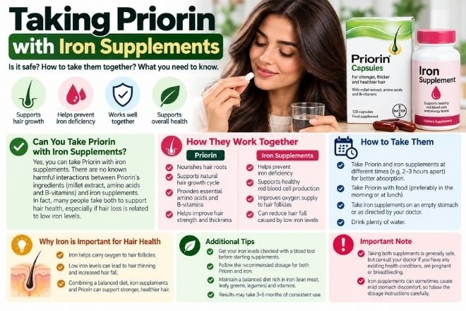 taking Priorin with iron supplements
